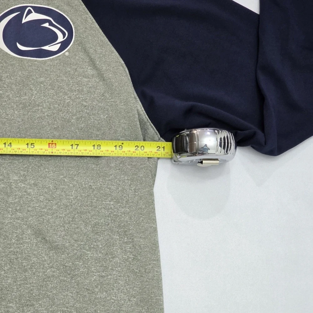 Penn State Nittany Lions Quarter Zip Pullover Sweatshirt Gray Navy Mens Large